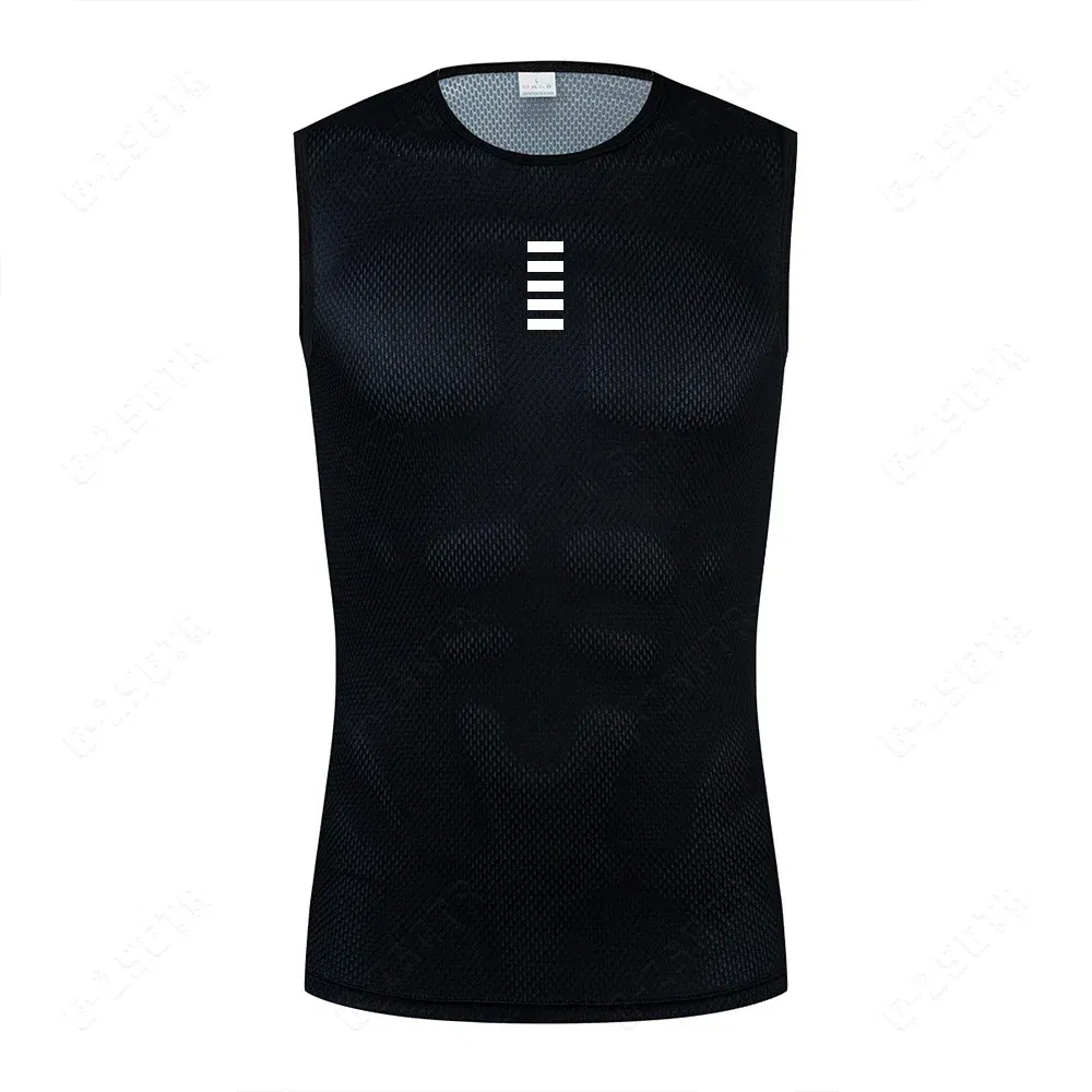 Color: Blue, Size: S - Reflective Cycling Base Layers White Cycling Undershirt Quick Dry Vest Sport Underwear Tight Vest High Elastici Vest Bike Jersey
