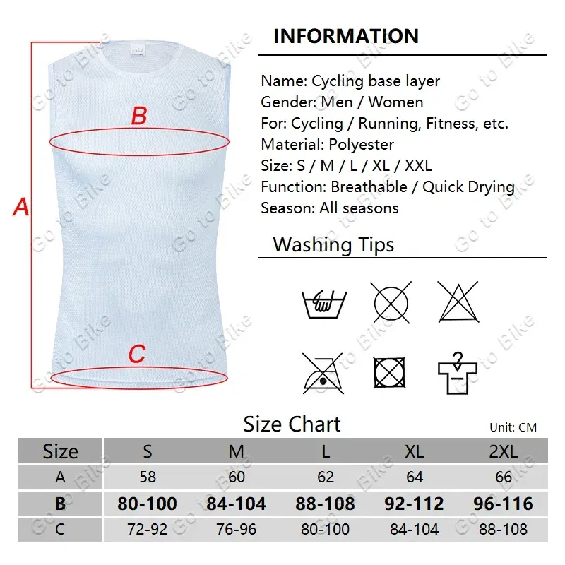 Color: Blue, Size: S - Reflective Cycling Base Layers White Cycling Undershirt Quick Dry Vest Sport Underwear Tight Vest High Elastici Vest Bike Jersey