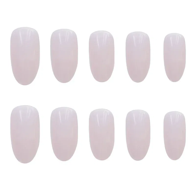 Color: Burgundy - 24Pcs/Set Long Round Head Bright Solid Color Press On Acrylic Nail Art Fake Nails Finished Wearing Manicure Reusable False Nails