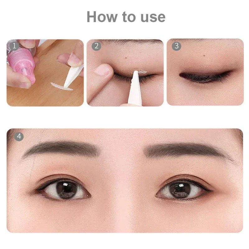 Color: Black & Silver - Natural Eye-Lift Mesh-Lace Transparent Invisible Self-adhesive Eyelid Tapes Stickers Women Invisible Double-fold Eyelid Stickers