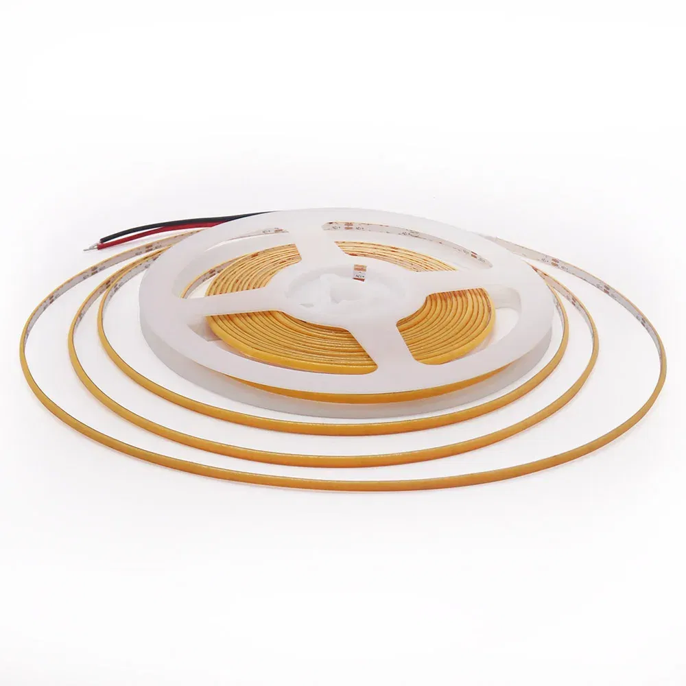 Emitting Color: Light Purple, Color: Yellow, Length: 4 m - 2.7mm Ultra Slim COB LED Strip Lights 480LEDs/m Flexible Linear Light Tape Diode Ribbon Backlight Red Amber Purple Car Dimmable
