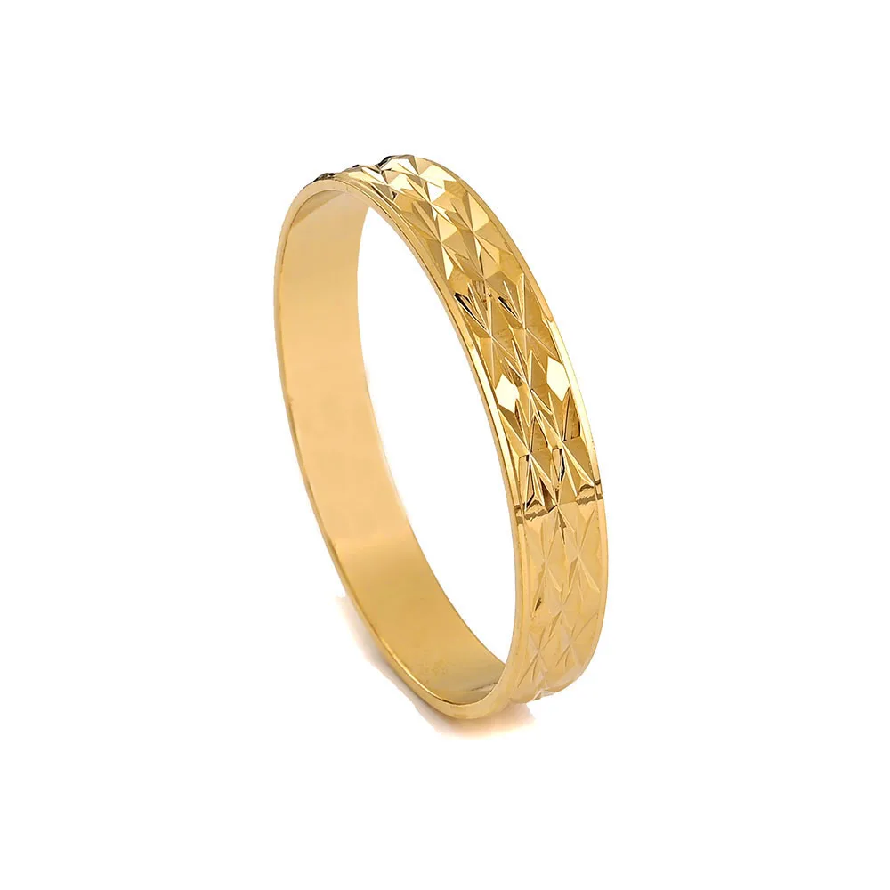 Metal Color: Light Yellow Gold Color - 4Pcs 18k 8mm Width 45MM 55MM 65MM 70MM Dubai Baby Cute Bangles For Girl Jewelry Gold Color Bangles Girls Birthday Jewelry Gifts