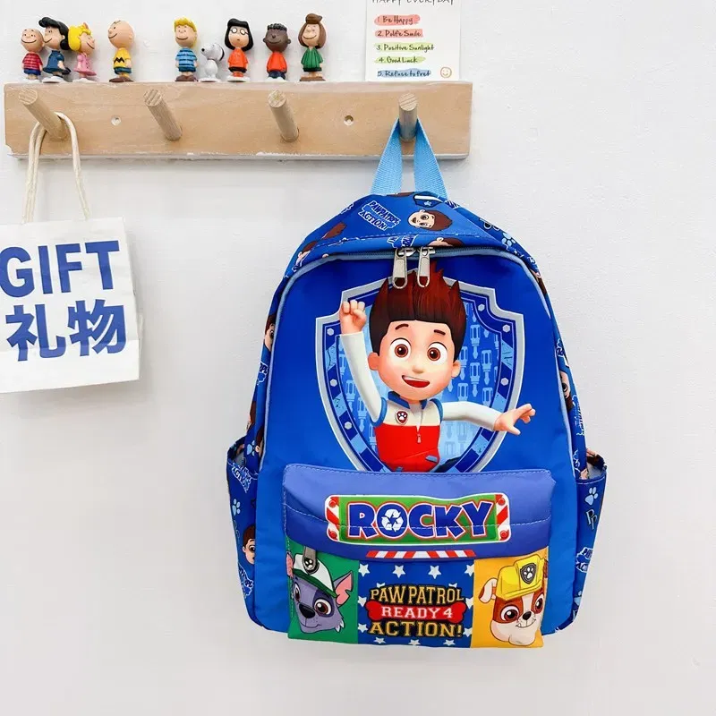 Color: Beige - PAW Patrol Original Backpack Skye Chase Schoolbag Anime Figure Boys Girls Puppy Patrol Doll Cute Cartoon for Children Toys Gifts