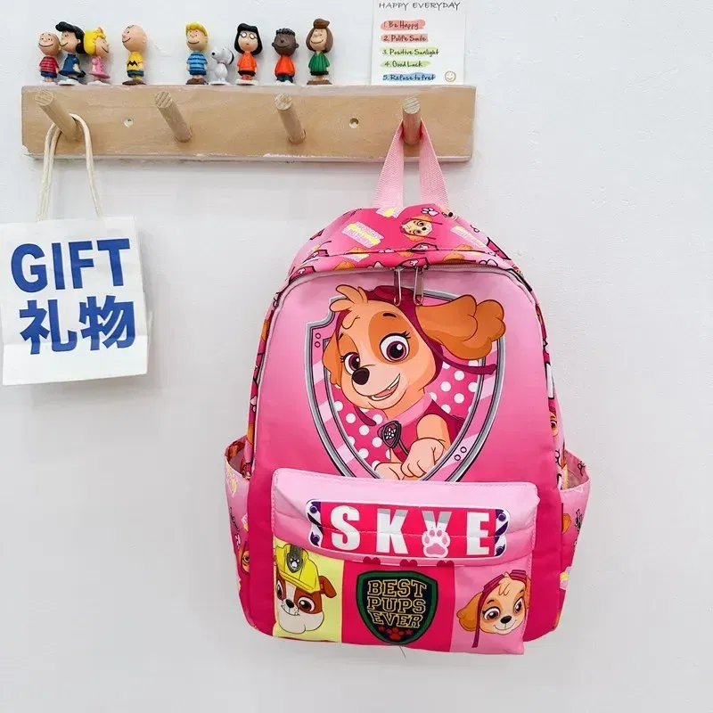 Color: Beige - PAW Patrol Original Backpack Skye Chase Schoolbag Anime Figure Boys Girls Puppy Patrol Doll Cute Cartoon for Children Toys Gifts