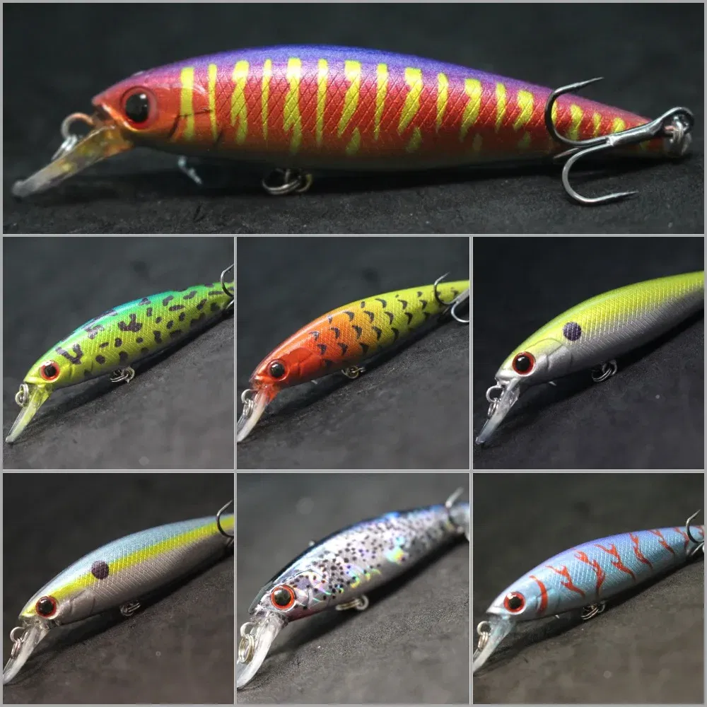 Color: Army Green - wLure Fishing Lure Jerkbait 6g 7.5cm Tiny Sinking Minnow Carp Fresh Water Use Tight Wobble Long Casting M762