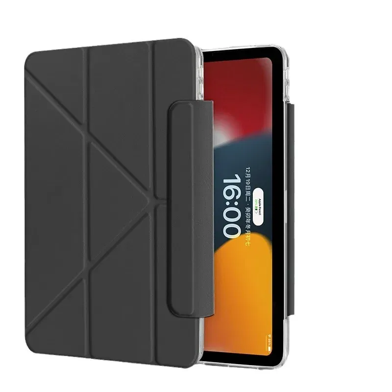 Color: black, Size: Thirteen - Case Magnetic for iPad Air 11 Cover iPad Air 4 5 10th 10.9 9.7 7th 8th 9th Gen 10.2 3 pro 10.5 11 With Y-Shaped Fold Clasp Funda
