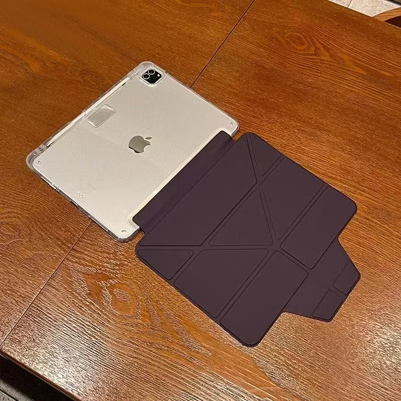 Color: black, Size: Thirteen - Case Magnetic for iPad Air 11 Cover iPad Air 4 5 10th 10.9 9.7 7th 8th 9th Gen 10.2 3 pro 10.5 11 With Y-Shaped Fold Clasp Funda