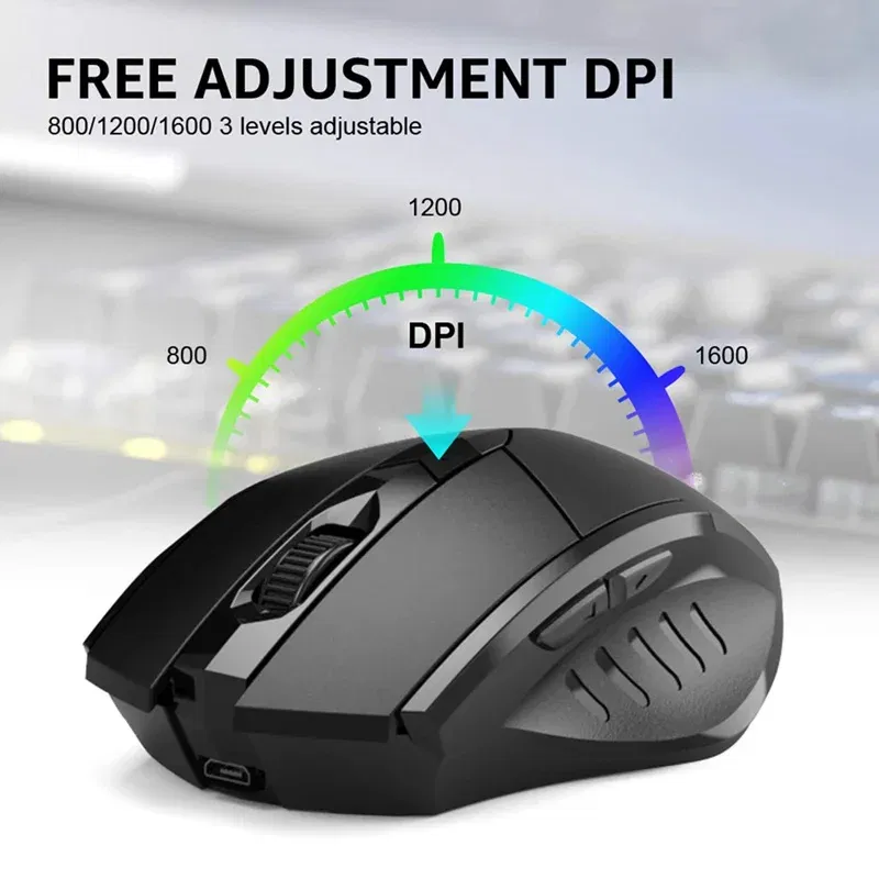 Color: PURPLE - Inphic Rechargeable Wireless Mouse Ergonomic Bluetooth 5.0 2.4G Mice Office Mute Mouse For MacBook Tablet Laptops Computer PC