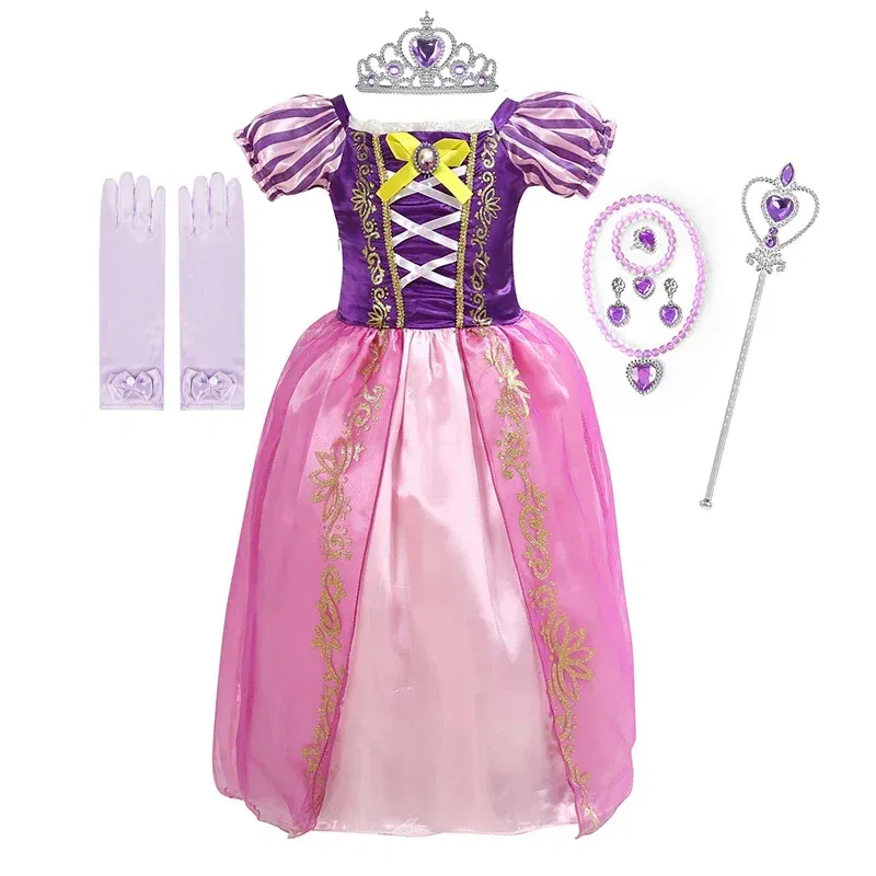 Kid Size: 9, Color: Dark Grey - Belle Princess Dress for Girls Cosplay Beauty and The Beast Snow White Costumes Kids Halloween Carnival Birthday Clothes
