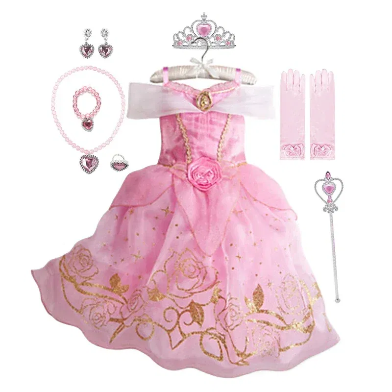 Kid Size: 9, Color: Dark Grey - Belle Princess Dress for Girls Cosplay Beauty and The Beast Snow White Costumes Kids Halloween Carnival Birthday Clothes