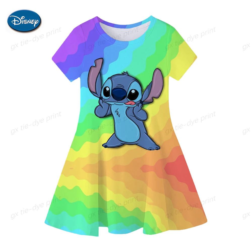 Color: Beige, Ships From: CHINA, Kid Size: 7 - Fashion Baby Girls Stitch Dress Summer Dress Cartoon Stitch Dress Princess Stitch Dress Children's Girl Clothing 0-14 Years