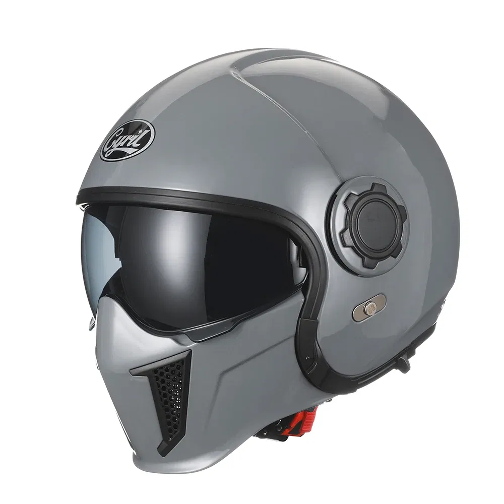 Color: Army Green, Size: XXL - Modular Motorcycle Helmet Full Face Open Face Retro Helmets DOT ECE APPROVED CYRIL OP12A Capacete De Moto Masculino