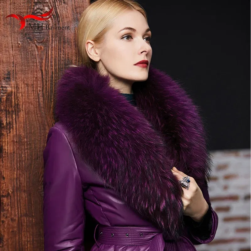 Color: green, Size: XL - Real Raccoon Fur Scarves Woman 100% Pure Natural Raccoon Fur Collar Warm Winter Scarves Red Fox Fur Collar L#1