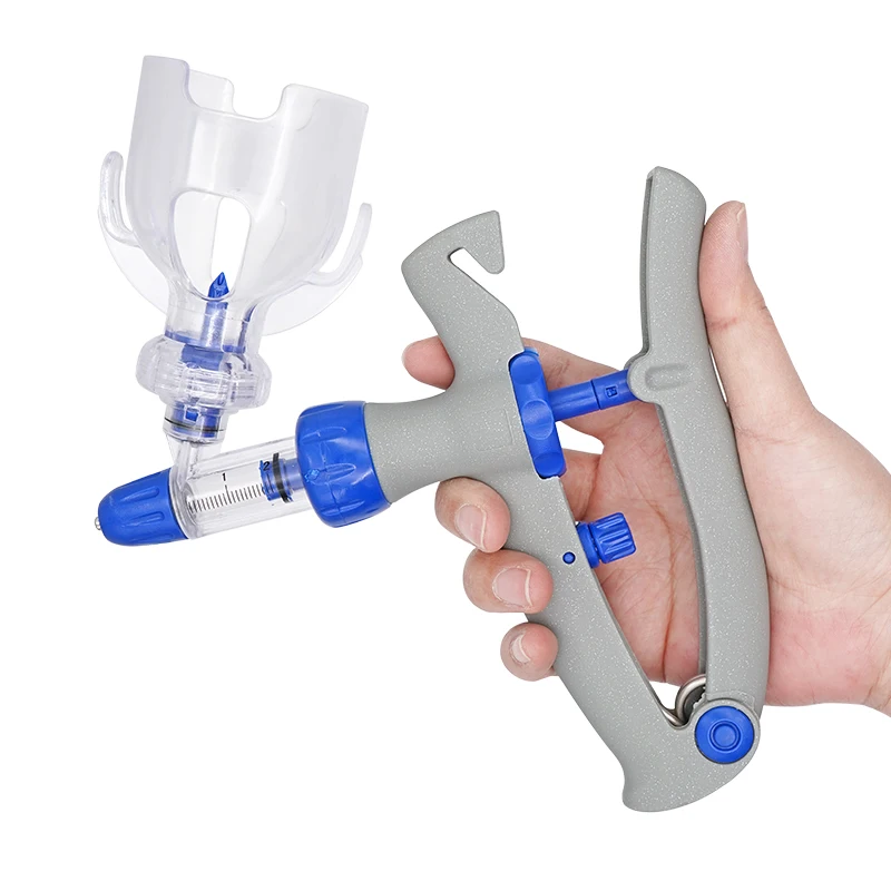 Color: Blue - 1-10ml Automatic Veterinary Continuous Syringe Animal Injection Adjustable Vaccine for Livestock Pig Cattle Sheep Chicken