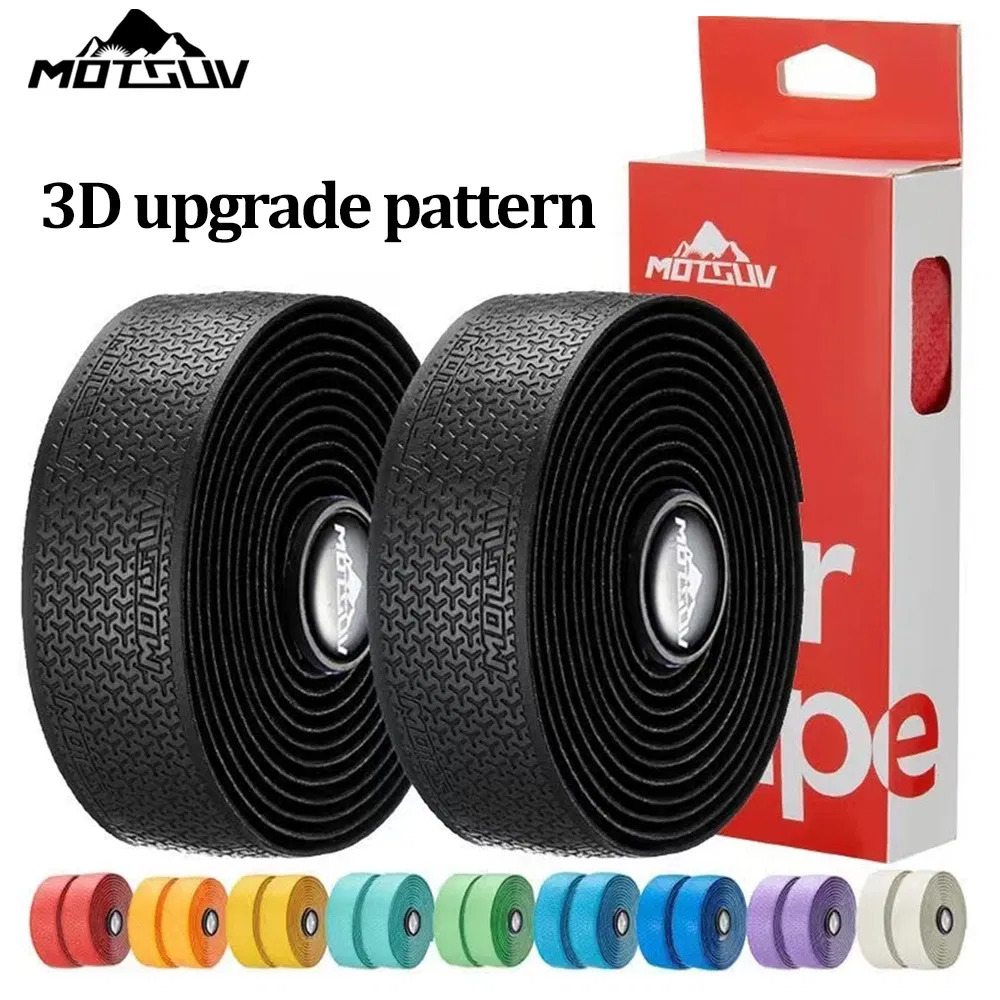 Color: Orange - 1Pair  Road Bike Handlebar Tape Anti Slip Silica Gel Handlebar Tape Shock Absorption Cycling Bar Tape Bicycle Accessories