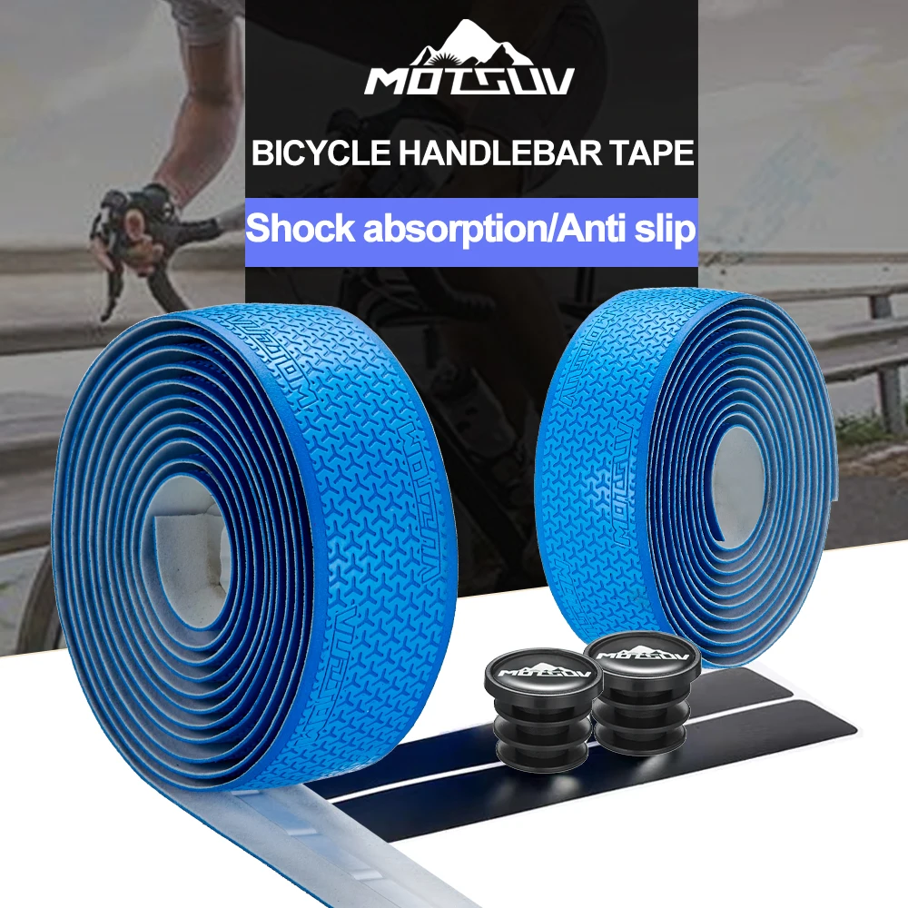 Color: Orange - 1Pair  Road Bike Handlebar Tape Anti Slip Silica Gel Handlebar Tape Shock Absorption Cycling Bar Tape Bicycle Accessories