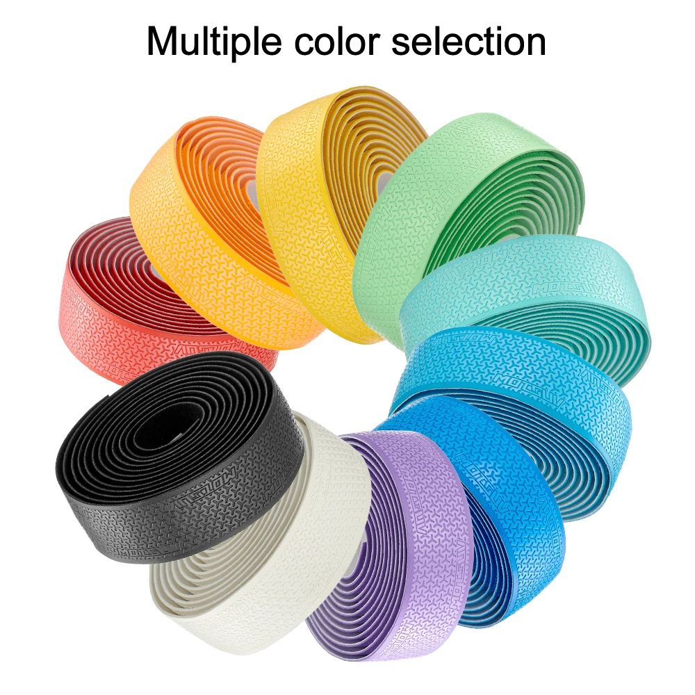 Color: Orange - 1Pair  Road Bike Handlebar Tape Anti Slip Silica Gel Handlebar Tape Shock Absorption Cycling Bar Tape Bicycle Accessories