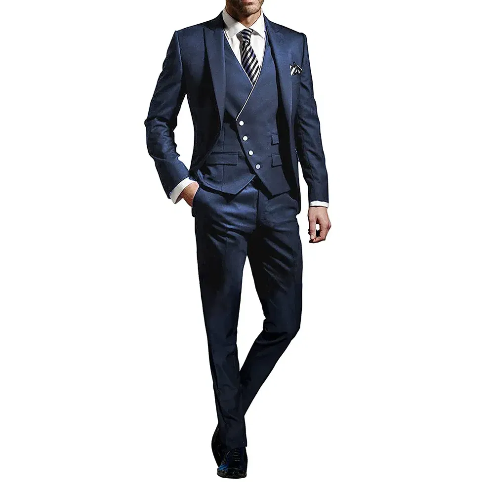 Color: Burgundy, Size: 5XL, Ships From: CHINA - White Men Wedding Suits Groom Wear Peak Lapel Wedding Groom Tuxedos Business Party Suit 3 Pieces (Jacket+Vest+Pant?‰Costume Homme