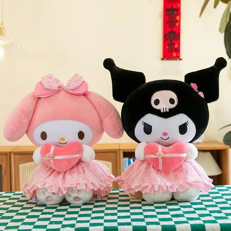 Color: WHITE - Sanrio Kuromi Plush Toy30cm Cinnamoroll Melody Stuffed Doll Comfortable And Soft Plush Toy Valentine's Day Child Birthday Gift