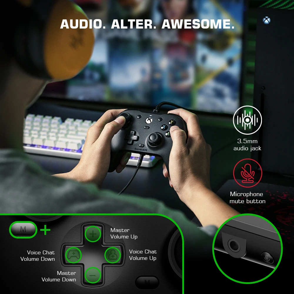 Color: Dark Grey, Ships From: CHINA - GameSir G7 Xbox Gaming Controller Wired Gamepad for Xbox Series X, Xbox Series S, Xbox One, ALPS Joystick PC, Replaceable panels