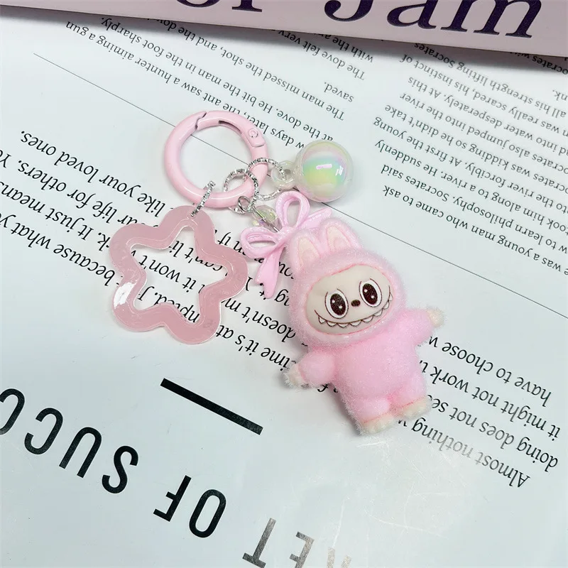 Color: Yellow, Ships From: CHINA - Cute flocking anime keychains, charming 3D accessories, car key rings, jewelry, cartoon phone pendants, gifts