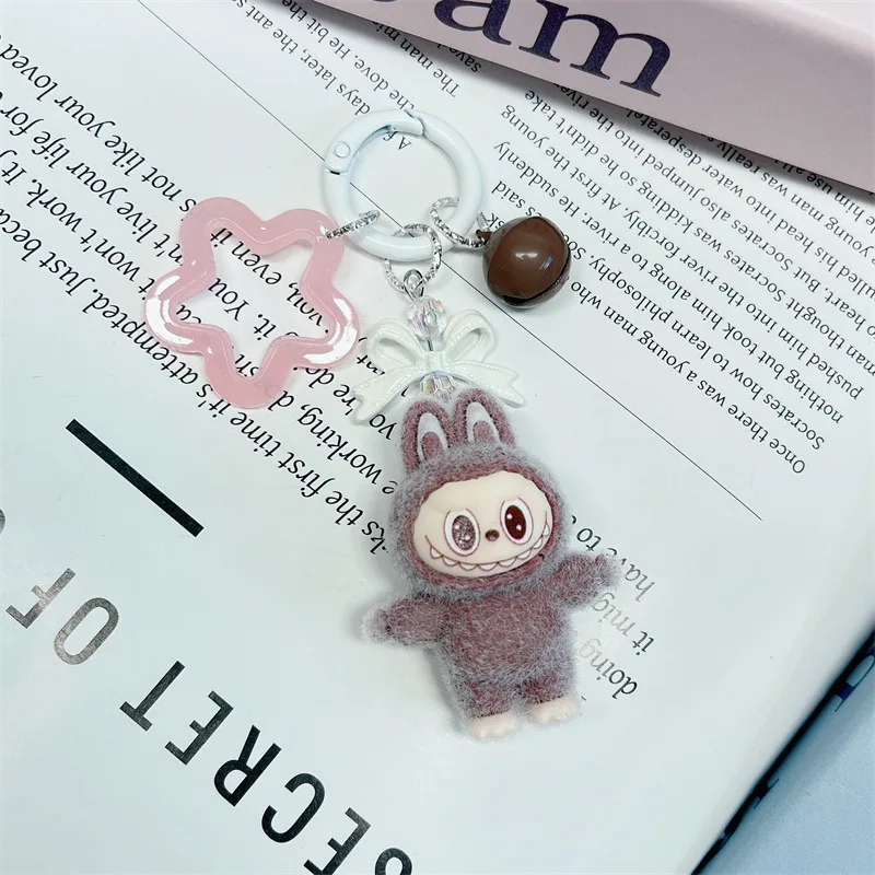 Color: Yellow, Ships From: CHINA - Cute flocking anime keychains, charming 3D accessories, car key rings, jewelry, cartoon phone pendants, gifts