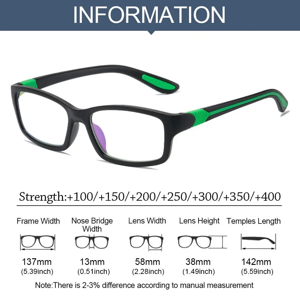 Frame Color: Red, Eye Prescription: +150 - Reading Glasses Men Fashion Sports Anti-blue Light Blocking Reading Eyewear Grey Red TR90 Frame Presbyopia Eyeglasses