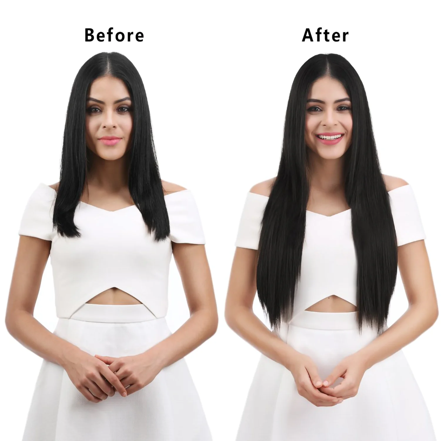 Color: 4/30HL, Stretched Length: 24inches - 24Inch 16 Clips in Hair Extensions Long Straight Hairstyle Synthetic Blonde Black Hairpieces Heat Resistant False Hair Daily Use