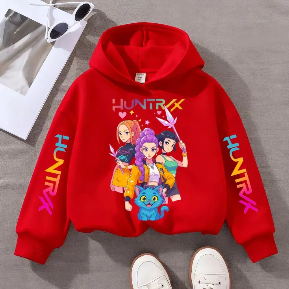Color: Gold, Kid Size: 122 - KPOP Demon Hunters Children's Sweatshirt Girls' Clothes Girls' Sweatshirt autumn 2024 New Cute Fashion Hoodie