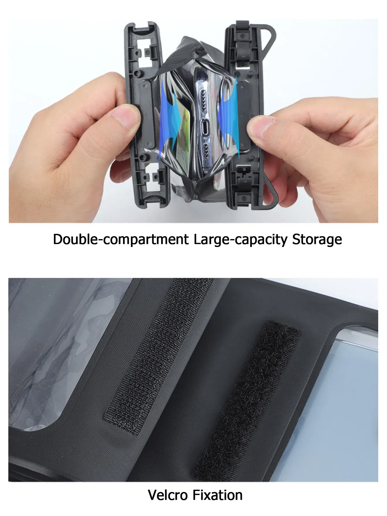 Color: Black, Material: PVC - Waterproof Mobile Phone Bag Double Pocket For iPhone 14 13 12 11 Pro Large Swimming Beach Storage Wallet Cards Pouch Dry Bags
