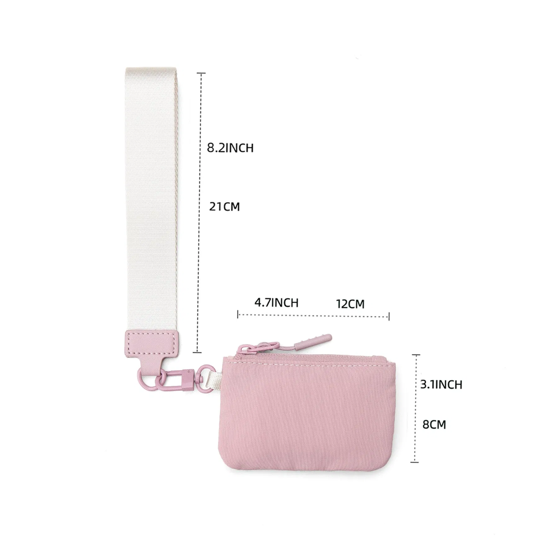 Color: Gold - Mini Dual Coin Pouch Solid Color Wristlet Keychain Wallet Change Pocket Handbag lulu Coin Purse Women Portable  Key Card Holder