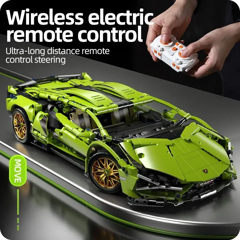 Color: Wood - Technical Racing Sport Car 1280PCS Model Building Blocks City Mechanical Speed Vehicle Supercar Brick Puzzle Toys Kid Adult Gift