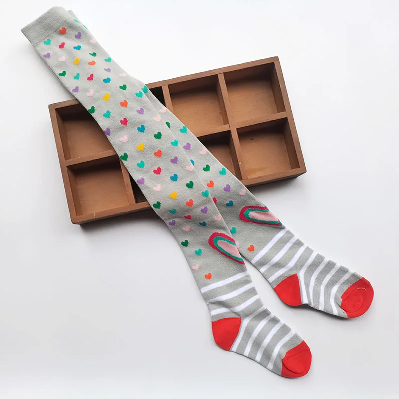 Color: GRAY, Size: XL - 1 PCS Autumn Winter Children Stripe Pantyhose Stockings Baby  Girls Christmas Tights Kids Masquerade Party  Children's Clothes