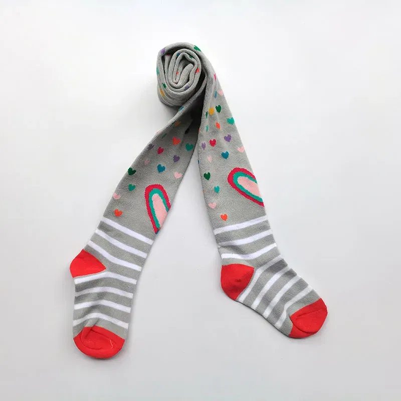 Color: GRAY, Size: XL - 1 PCS Autumn Winter Children Stripe Pantyhose Stockings Baby  Girls Christmas Tights Kids Masquerade Party  Children's Clothes