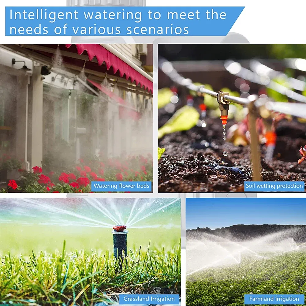 Color: grey - Tuya Zigbee Garden Watering Timer Smart Sprinkler Drip Irrigation System Built-in Water Flow Recorder With Soil Tester Gateway