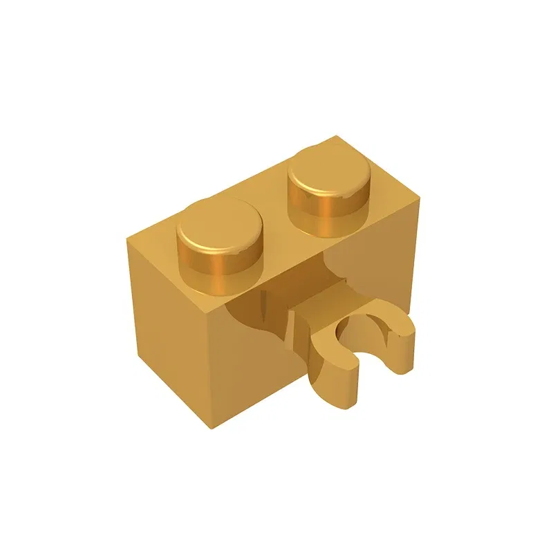 Color: Orange - Gobricks GDS-651 BRICK 1X2 W. HORIZONTAL HOLDER compatible with lego 95820 30237 children's DIY Educational Building Blocks