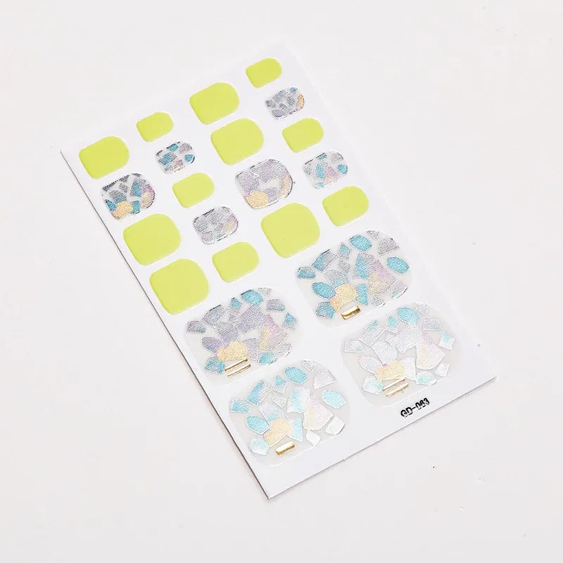 Color: Sliver - 22 Tips/Sheet Women Salon Nail Wraps DIY Self Adhesive Nail Sticker Decals Plain Stickers Nails Sticker Designer Designed