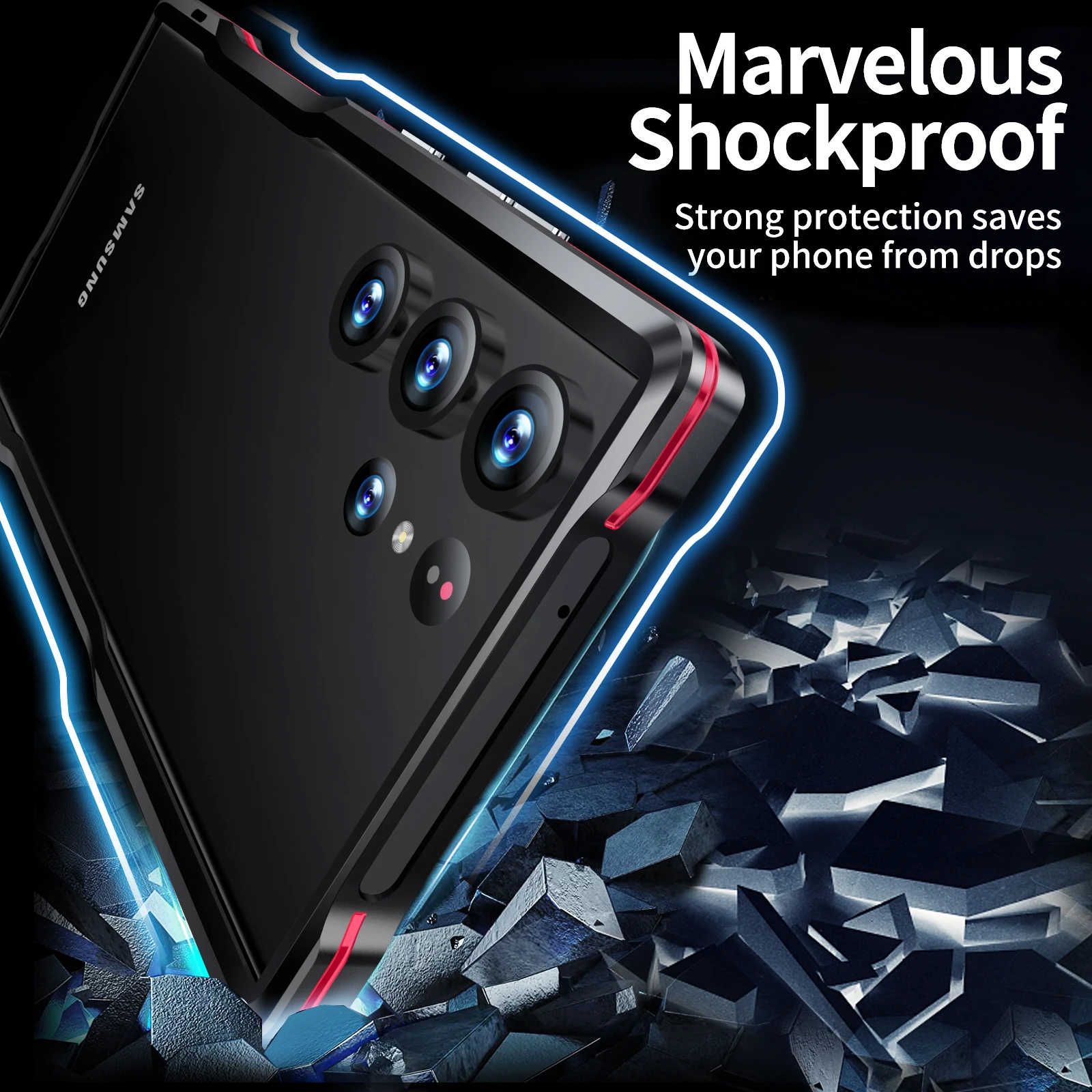 Color: Blue, Material: CANVAS - Luxury Original Metal Bumper Case For Samsung Galaxy S24 Ultra Alloy Frame S22 S23 Ultra Light Weight Aluminum Shockproof Cover