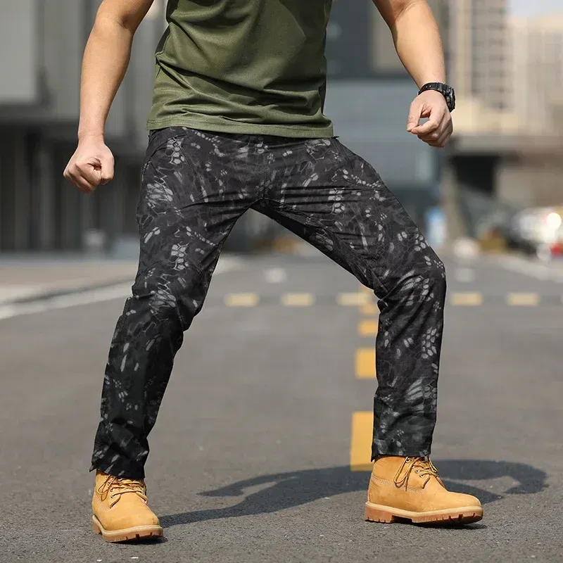 Color: Blue, Size: S - Archon X9 Tactical Pants Slim Fit Waterproof Camouflage Training Pants Spring Autumn Breathable Waterproof Overalls Loose Wear