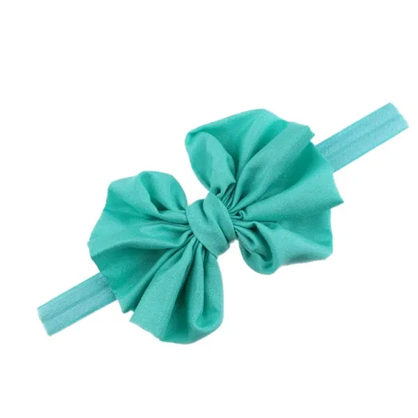 Color: Mint - Baby girls hair bow flower Headband  Kids Girls Bowknot Elastic Hair Band Headwear Newborn Head Band children hair Accessories