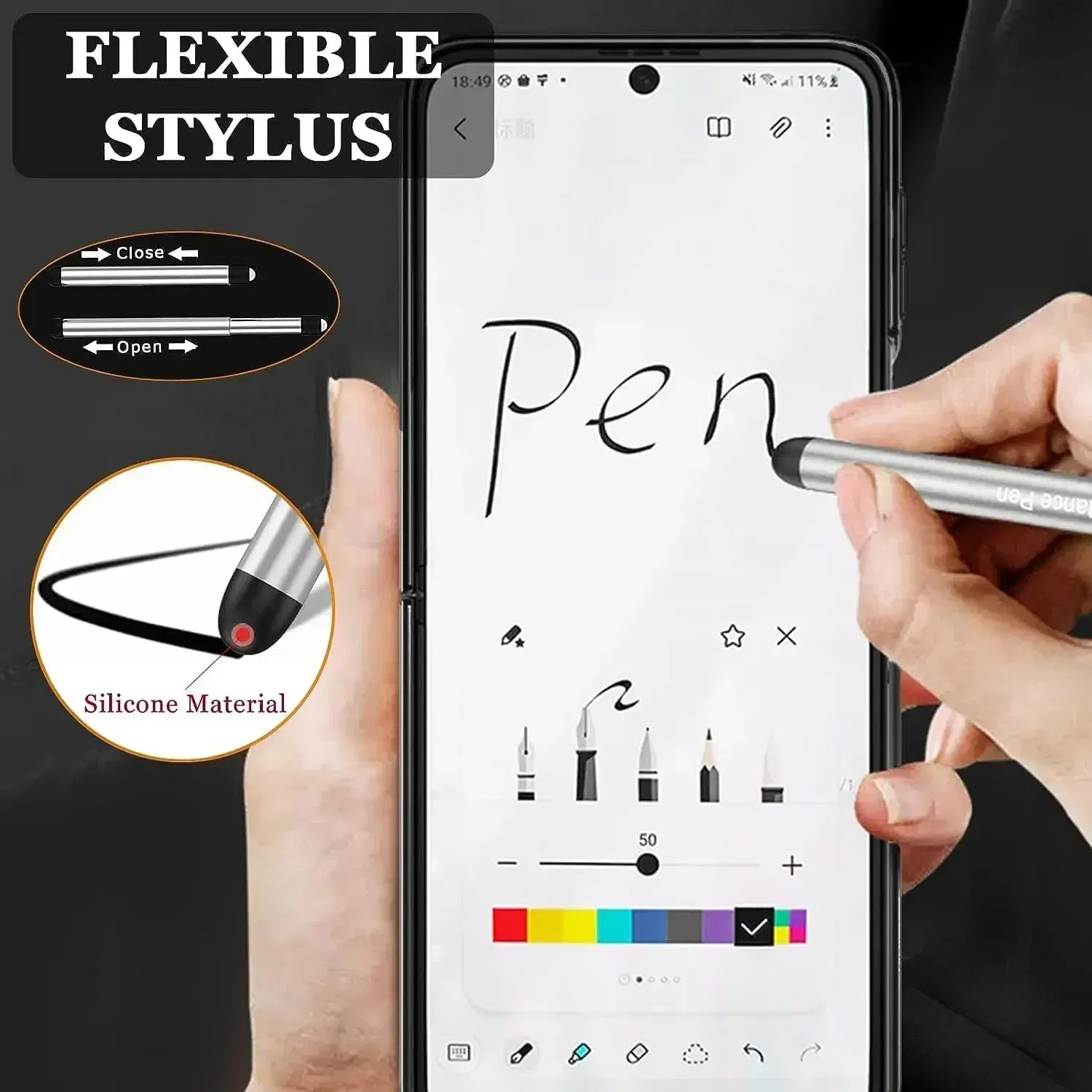 Color: SKY BLUE, Bundle: Case & Screen Protector - For Samsung Galaxy Z Flip 6 Magnetic Phone Case with Stylus Pen Hinge Protection Drop-Proof Protective Shell for Z Flip6 Covers