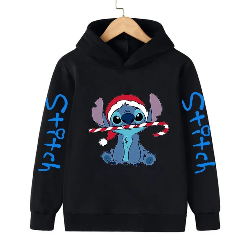 Color: GRAY, Size: 12cm - New in Cool Stitch Hoodie Children Cartoon Clothes Kid Girl Boy Lilo and Stitch Sweatshirt Manga Hoody Baby Casual Top