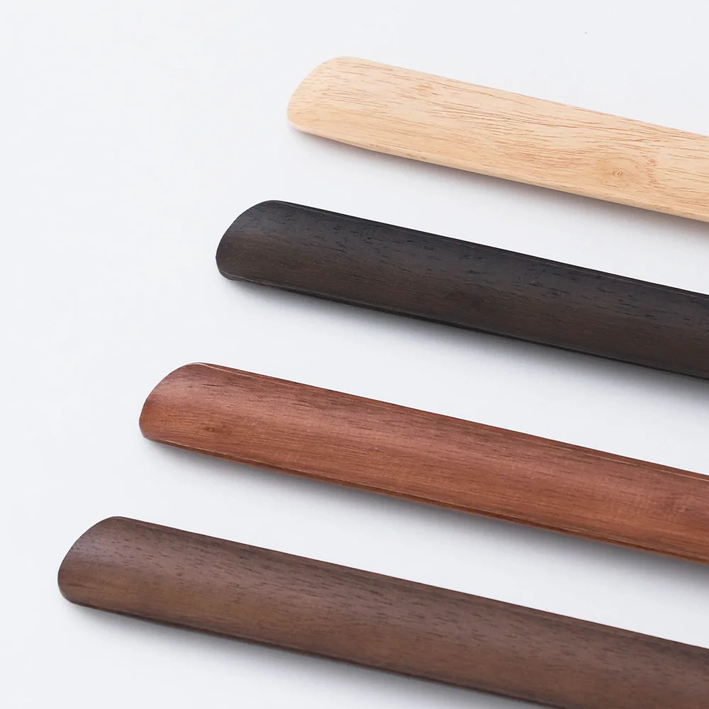 Color: Brown - 40/55/70cm Premium Rubber Wood Magnetic Shoe Horn - No Bending Needed, Elegant Shoe Helper