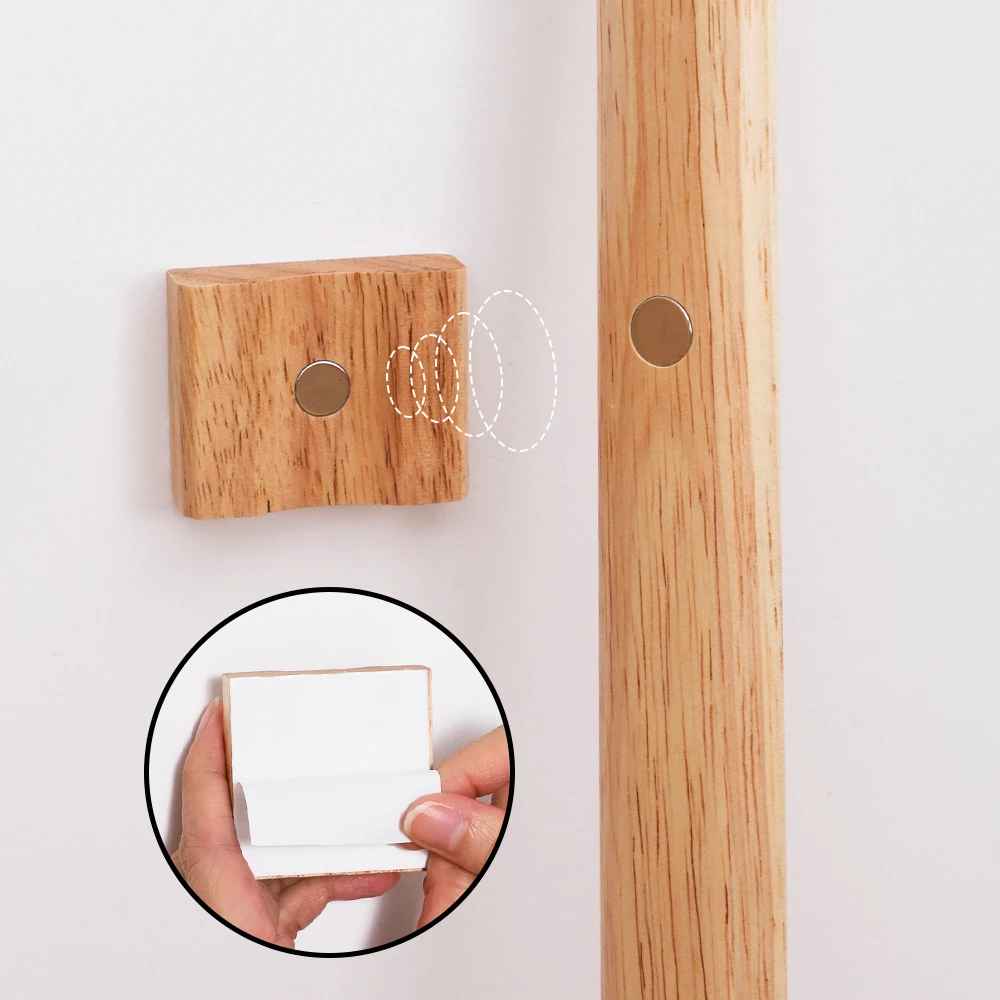 Color: Brown - 40/55/70cm Premium Rubber Wood Magnetic Shoe Horn - No Bending Needed, Elegant Shoe Helper