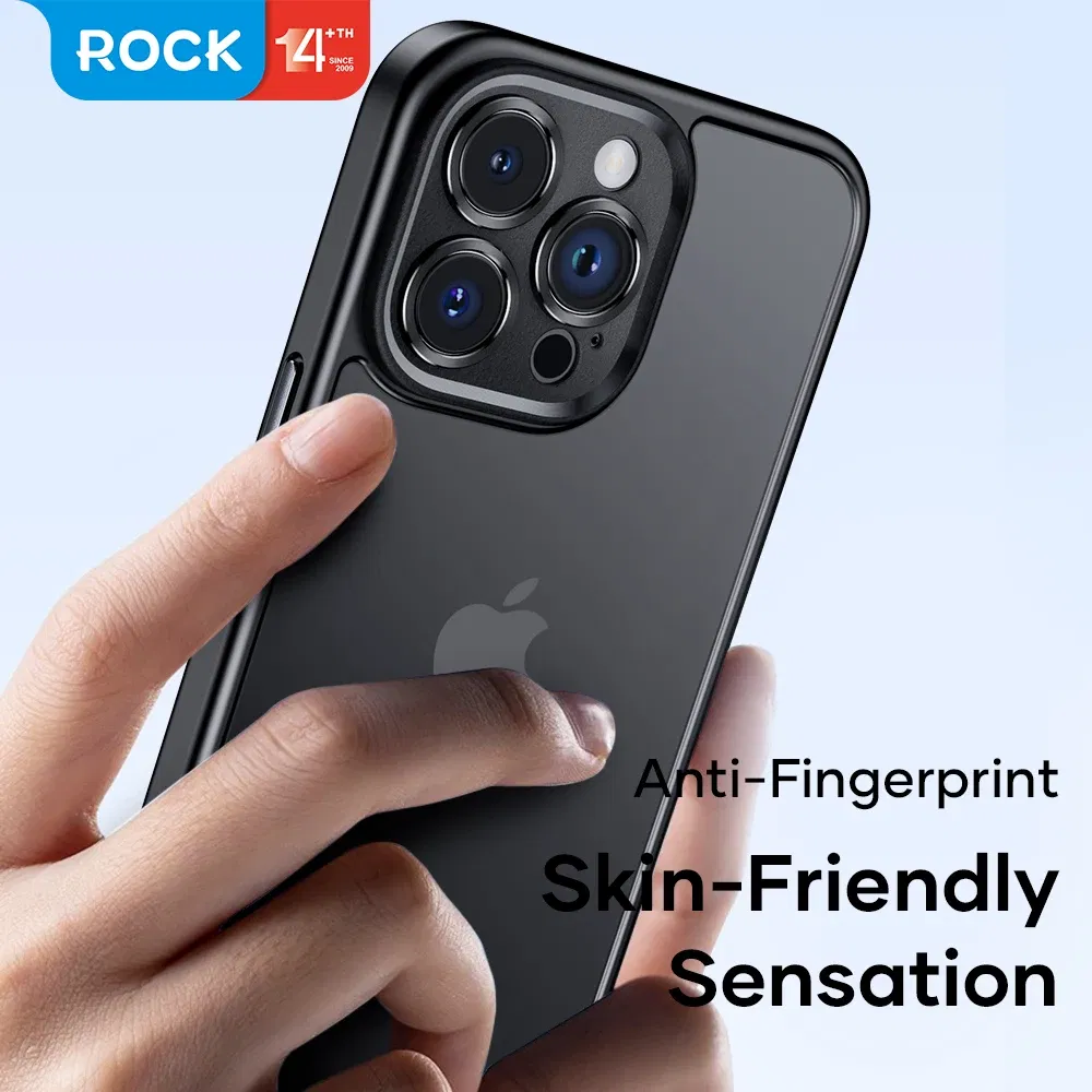 Color: WHITE, Material: ABS - ROCK Translucent Case for iPhone 15 Pro Max Cover 2023 Anti-knock Matte TPU Bumper Case for iPhone 15 Pro 15 Plus PC Back Cover