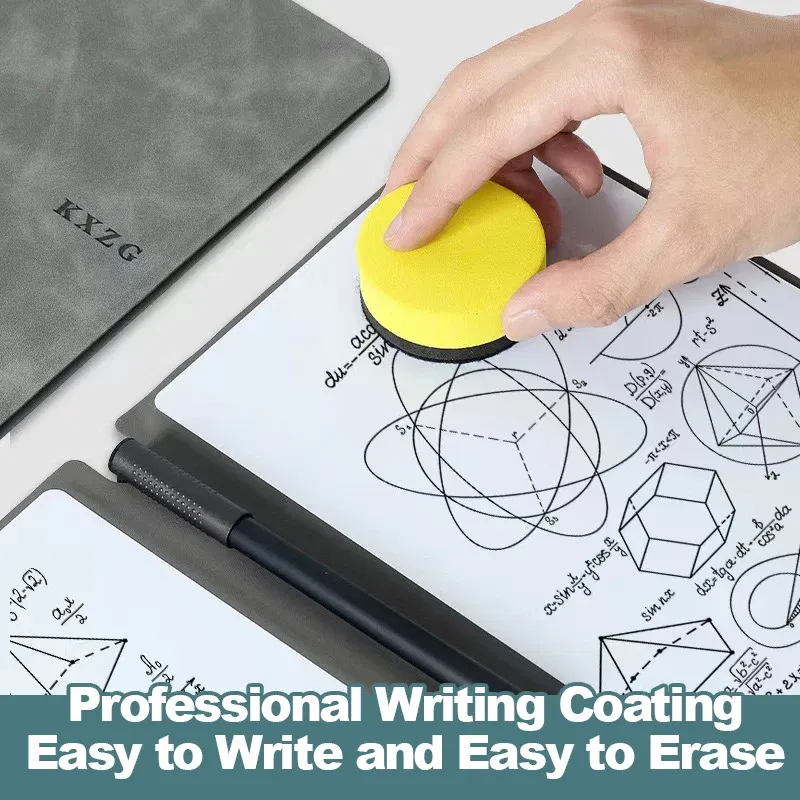 Color: Option 1 - Erasable Whiteboard Notebook A5 Leather Portable Drafting Notebook Writing Board Desktop Memo Pad