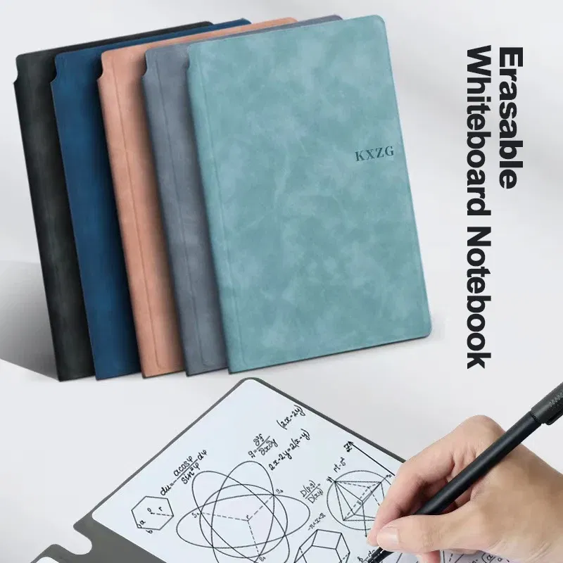 Color: Option 1 - Erasable Whiteboard Notebook A5 Leather Portable Drafting Notebook Writing Board Desktop Memo Pad