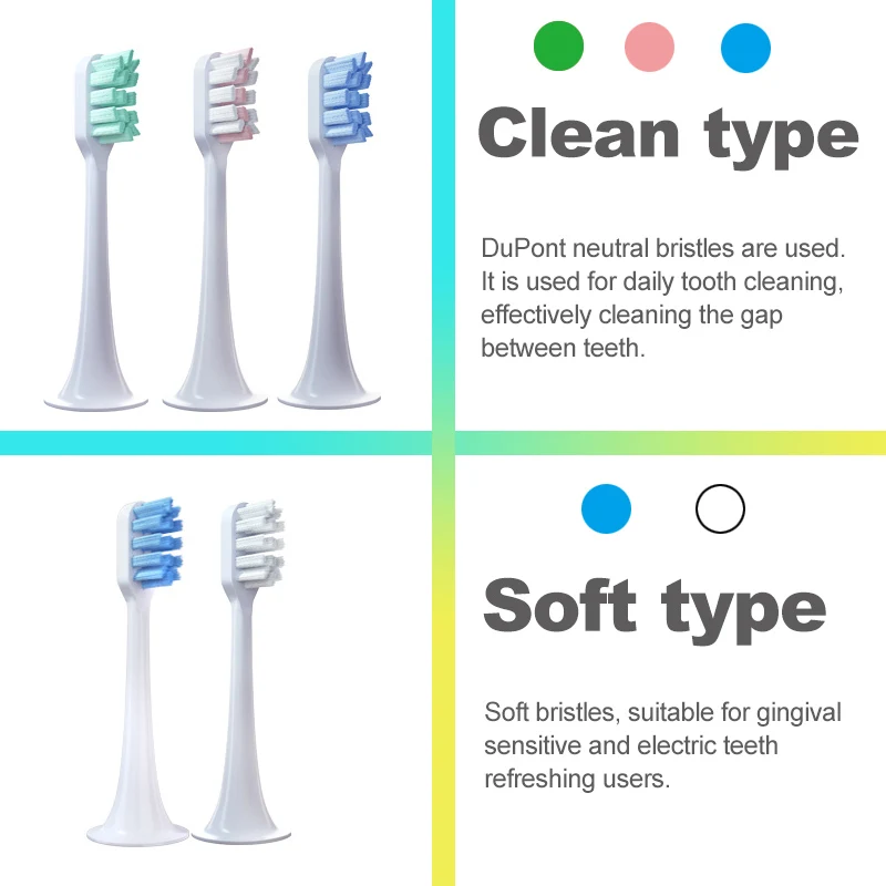 Color: MULTI - For Xiaomi Mijia T300 T500 T700 Ultrasonic For Mijia Mi Electric Toothbrush Nozzles High-density Replacement Tooth Brush Head