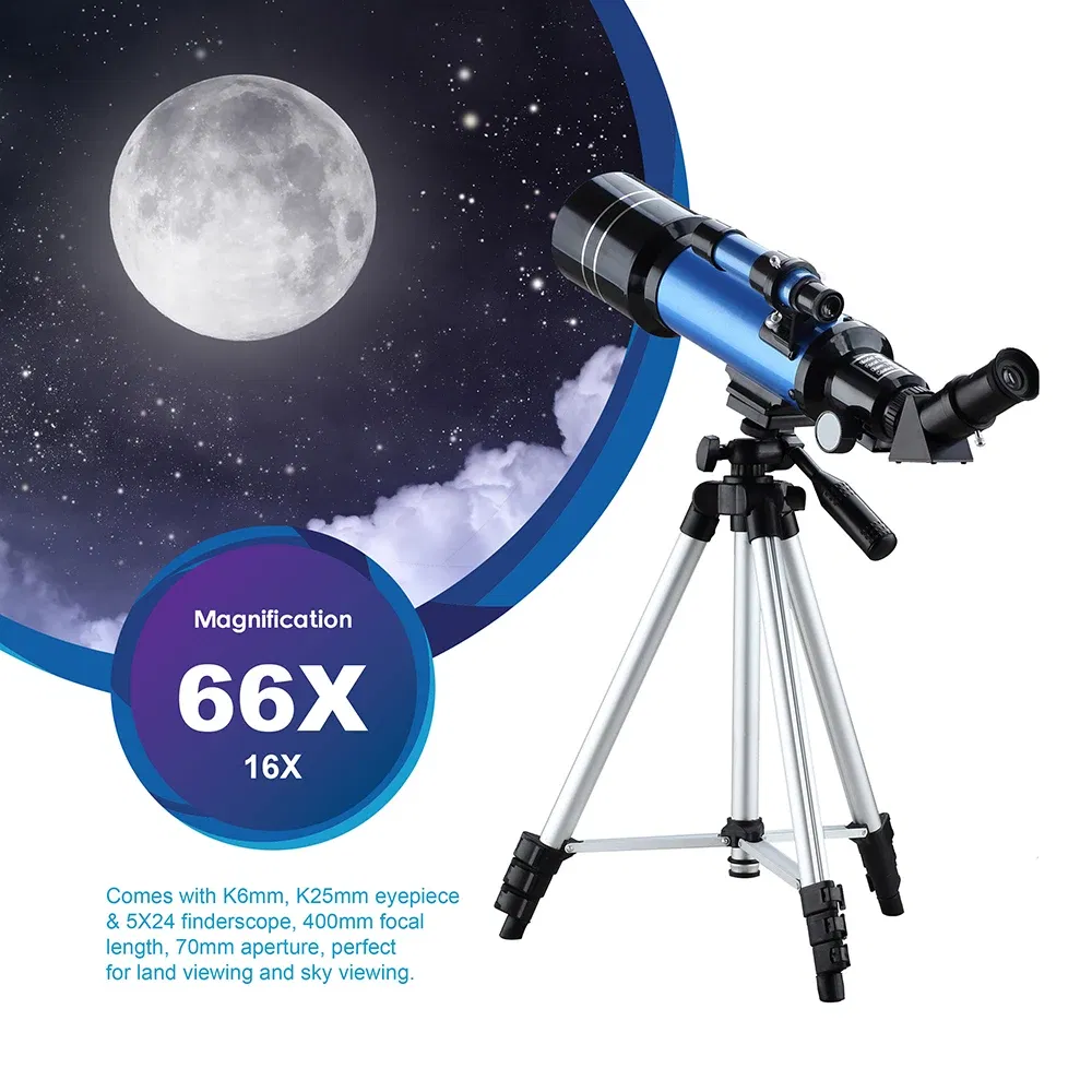 Color: Blue, Ships From: CHINA - 70400 Telescope With Adjustable Tripod Phone Adapter Erect-Image Moon Watching Terrestrial Space Monocular For Beginner Kids