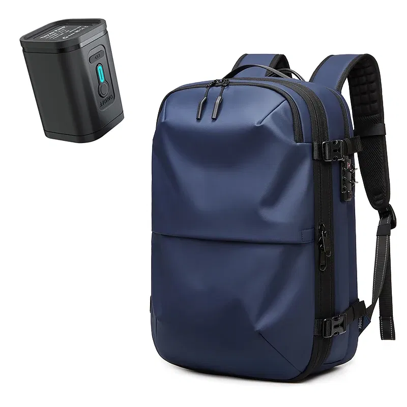 Color: light yellow - Men Travel Backpack vacuum compression 17 inch Laptop Backpack Business Large Capacity school Backpack Expanded Hiking backpack